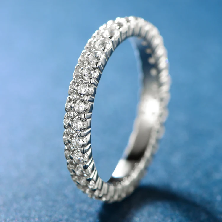 Pure Zirconia Rings 4ct Sterling Silver Lab Grown Diamond Oval Moissanite 925 Jewelry Fine Tennis