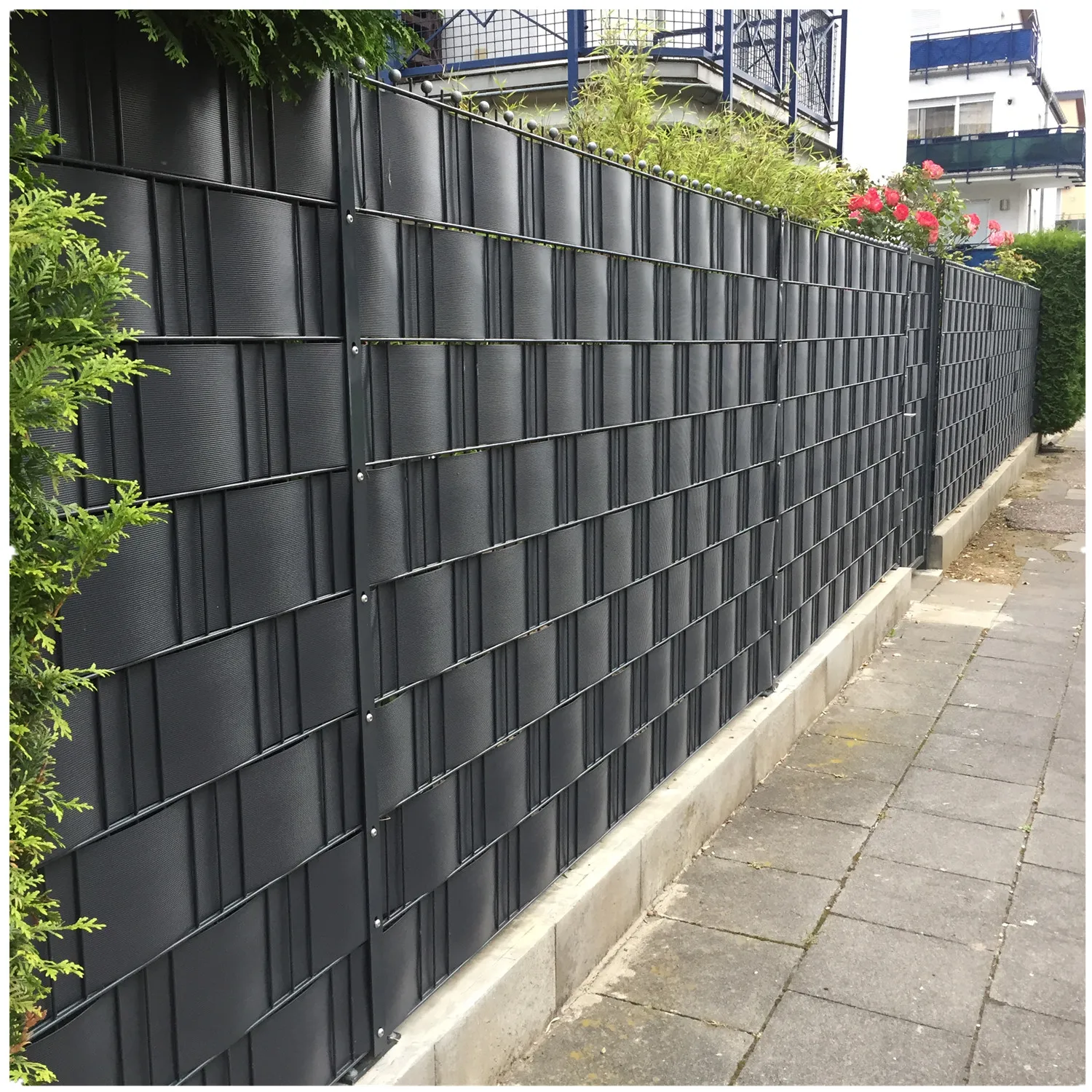 Easy to Install Privacy Protection Anti-UV Hard PVC Strip Fence Privacy Protection/Anthrazit Sichtschutzstreifen Gartenzaun