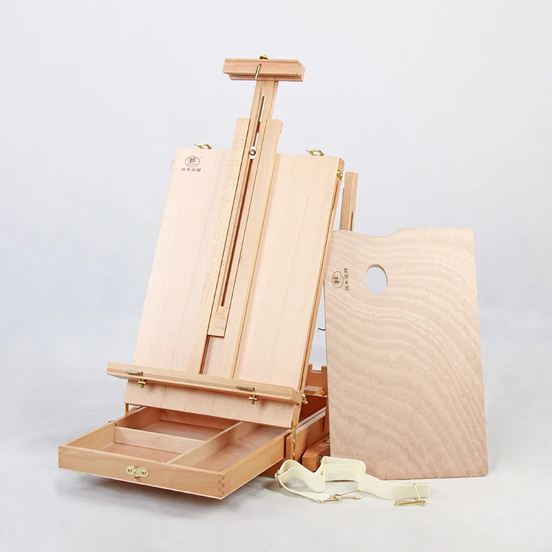 French easel with sketch box art painting easel with shoulder strap french style portable easels