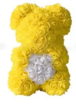 Love Coloured Plush Toy Roses flower For Bear With Gift Package Box 25cm Mini Pearl Little Bunny Rose Bears Heart Rose Bear