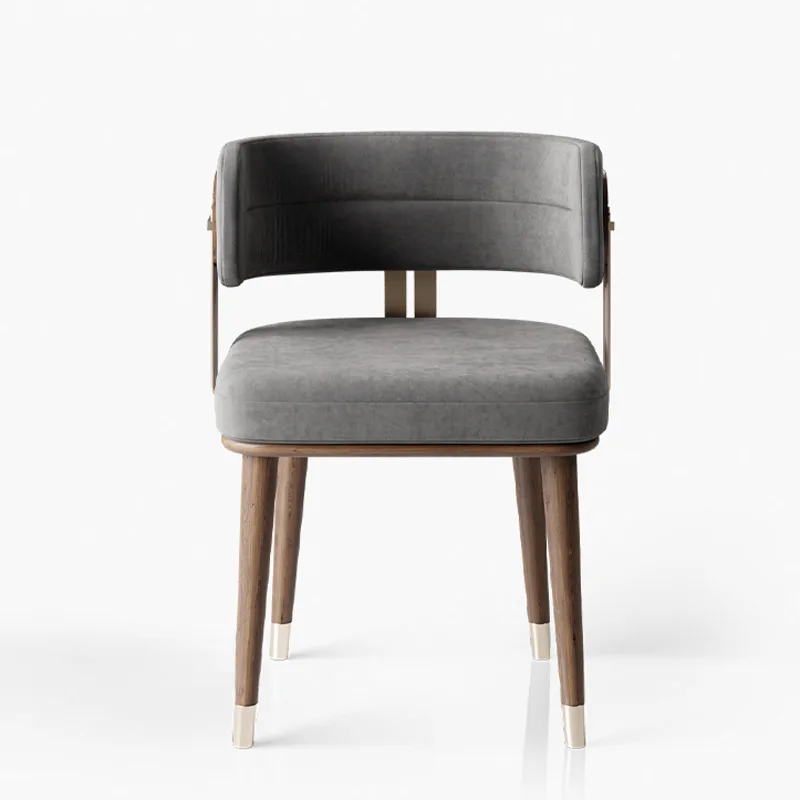 Indoor Modern Luxury Hotel Room 4 Chairs Set Fabric Dinning Wood Chairs Furniture Nordic Style Dining Chair For Restaurant