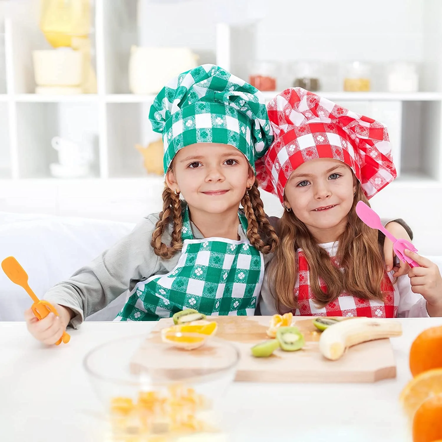 Kids Kitchen Utensils Set 6 Pieces Human Shaped Non Stick Heat Resistant Baking Tools Gadgets Silicone Cute Stand up Kitchenware