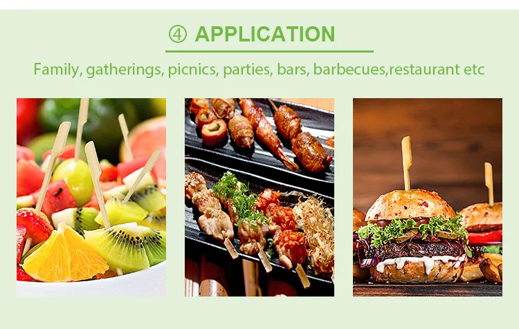 Free Sample Disposable Bamboo Paddle Barbeque Grill Burger Skewer Pick Bamboo Sticks