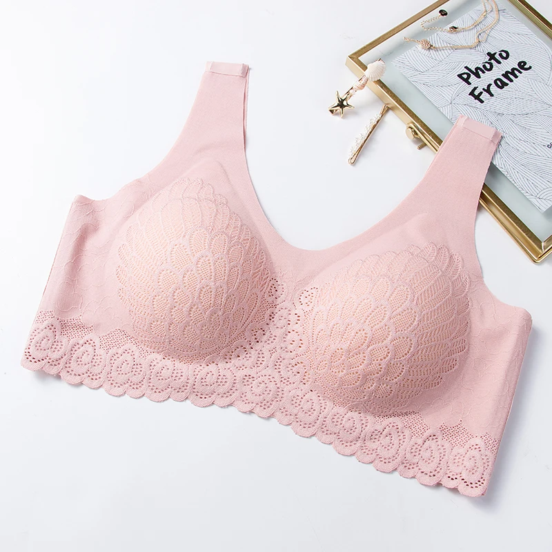 2022 Popular Comfortable Sexy Padded Push Up Plus Size Underwear Lace Seamless High Quality Women Latex Bra
