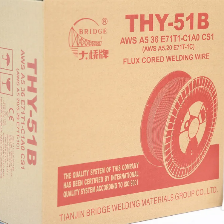 50 kg grade structure steel gas shield flux cored wire  THY-51B aws 5.20 e71t-1 flux cored welding wire