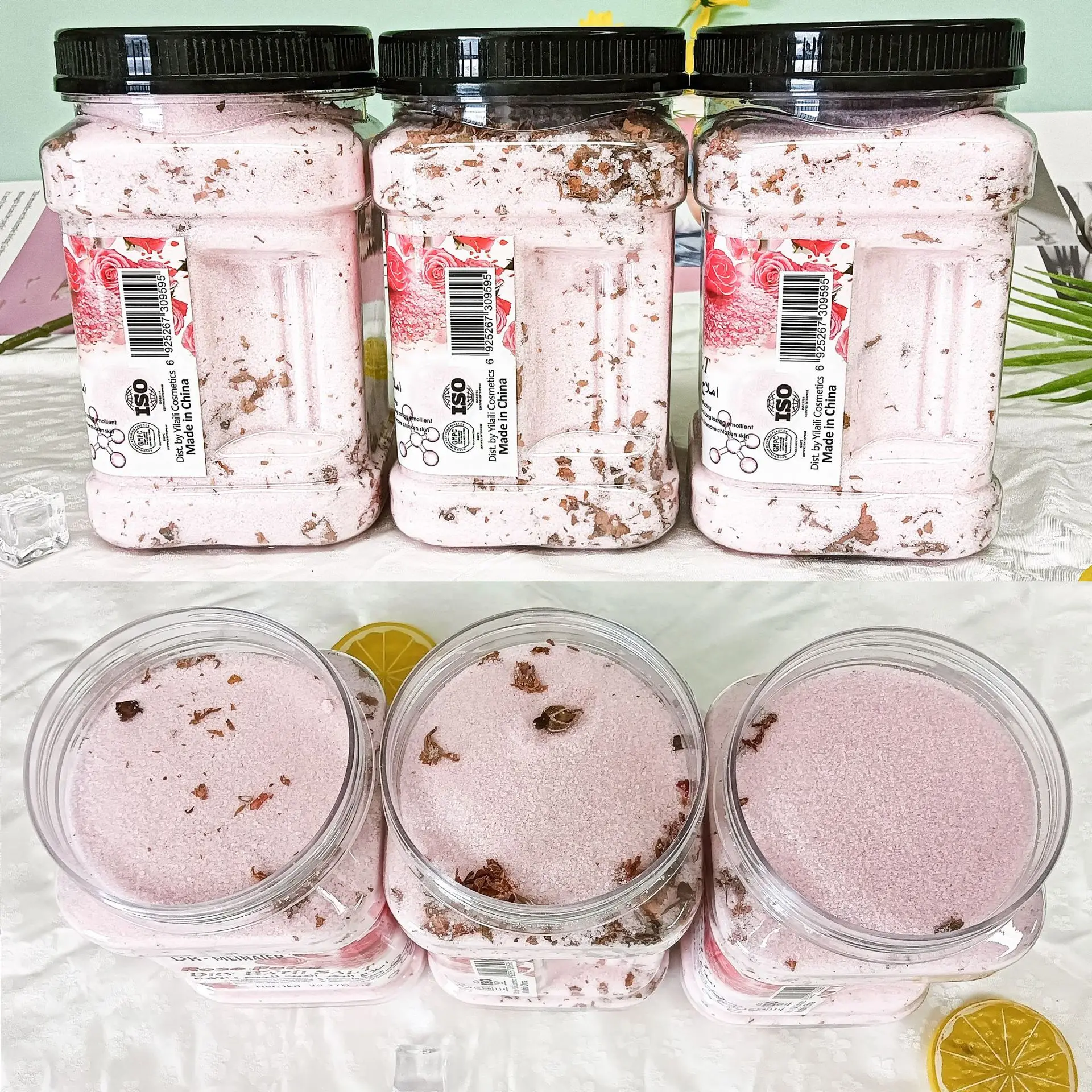 Hot-selling 1kg petal bath salt exfoliating rubbing mud scrub deep cleansing chicken skin brightening scrub bath salt
