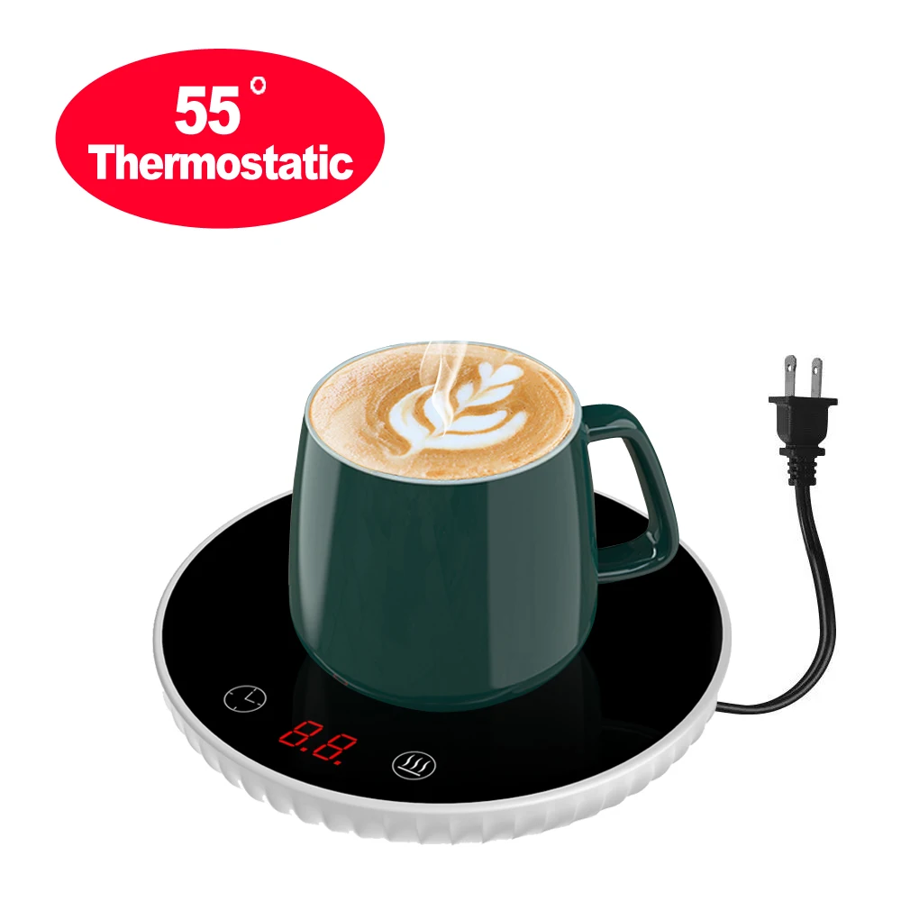 OEM custom electric self heating temperature control ceramic cup tea smart carafe coffee mug warmer