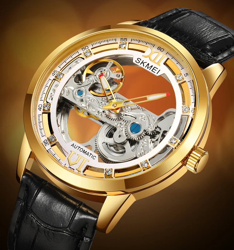 SKMEI M031 new design oem watch men stainless steel mechanical automatic wrist watch