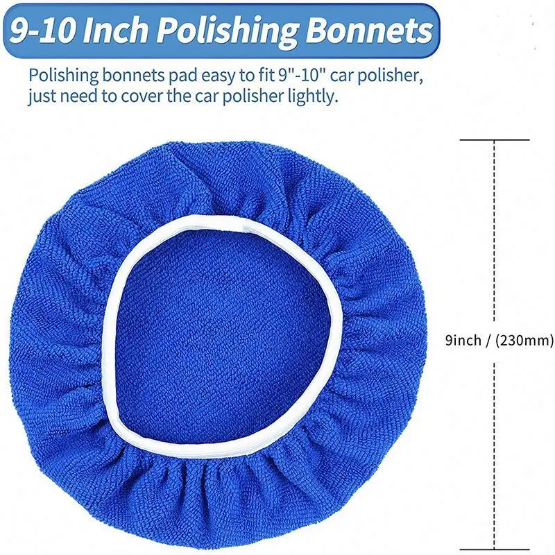 bamboo Polishing Bonnet Microfiber Polisher Bonnet Orbital Buffer Polisher Pads Buffing Bonnet