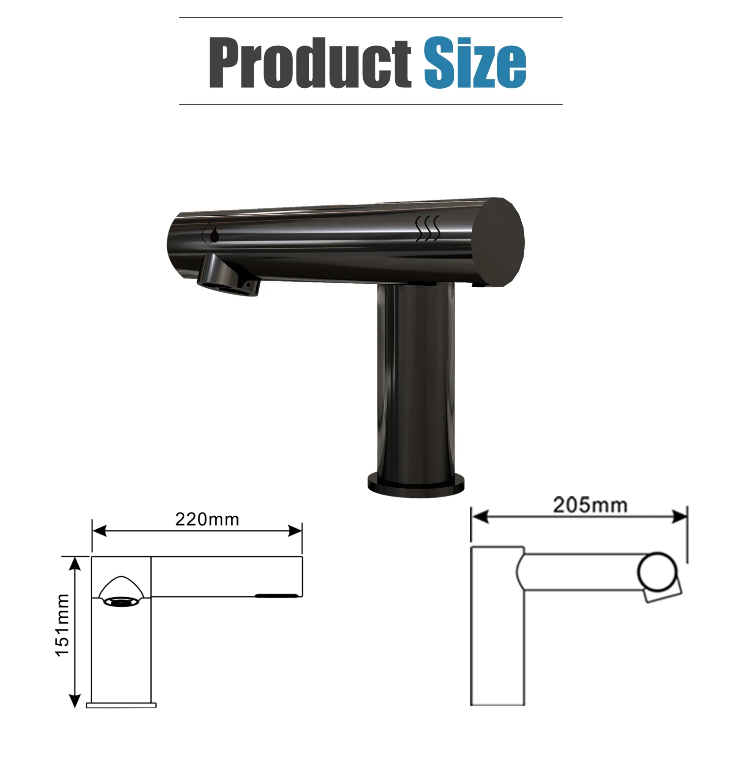 The Newest Electric Automatic Commerical Hand Dryer Stainless Steel Faucet Air Tap Sense Tap Wash Basin Sink Faucets