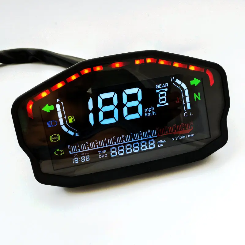 Motorcycle Meter Color screen LCD instrument speed adjustable 2 cylinder 4 cylinder 1-6 speed water temperature oil meter
