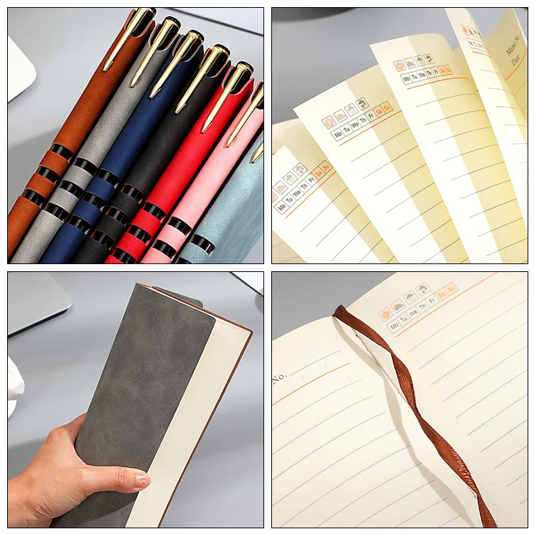 Promotional Leather Note Book Journal Gift Soft Cover Student A5 Note Book for Office