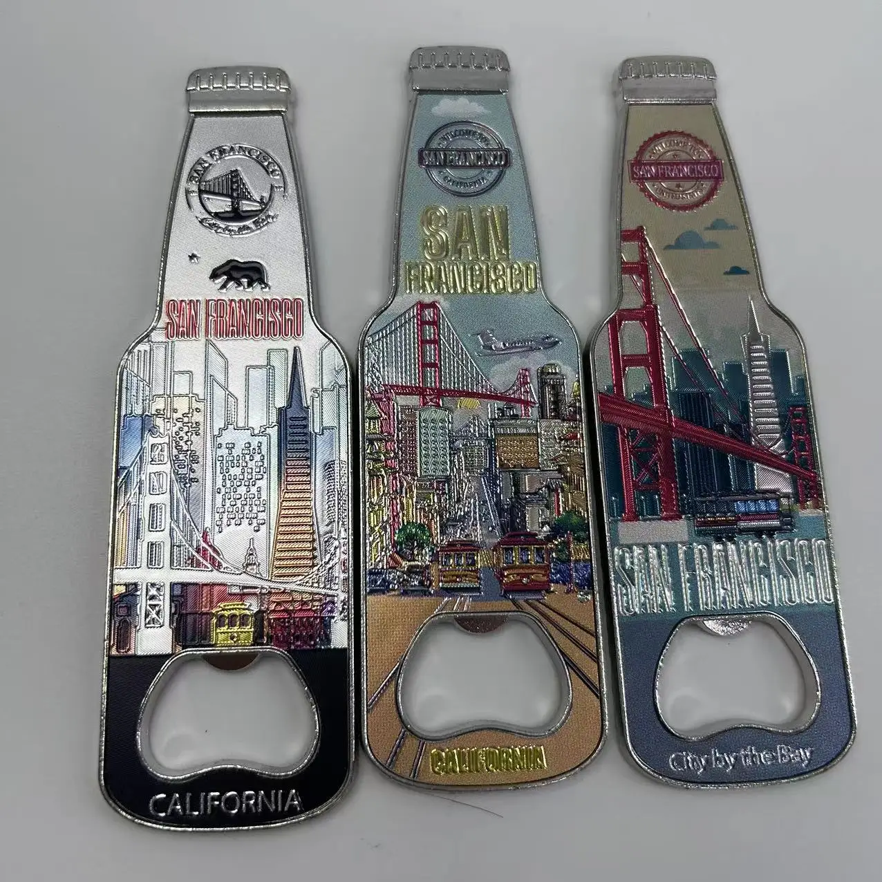 San Francisco California  bulk price 3d souvenirs metal tourist city scenery bottle opener fridge magnet