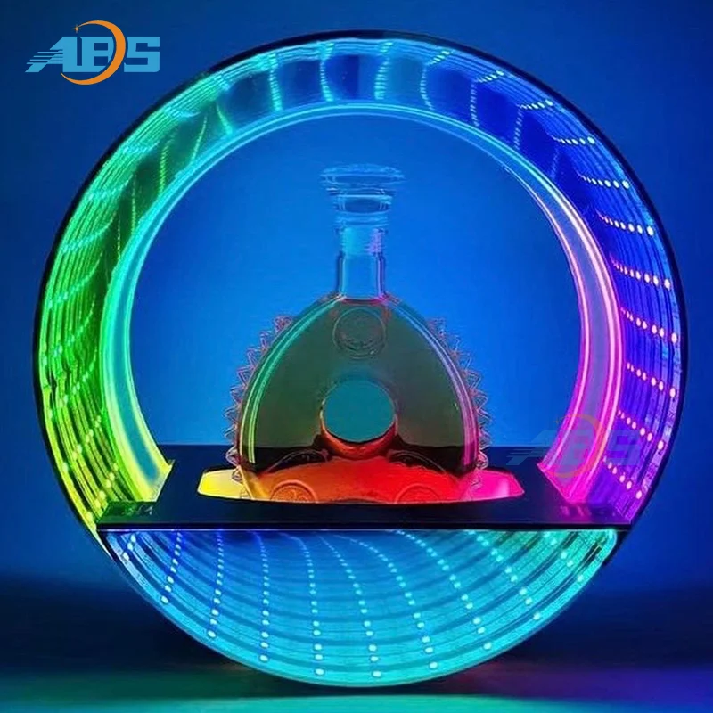 Colorful New design custom Logo One Bottle Acrylic Holder Stand Led Presenter Glorifer Display For Nightclub