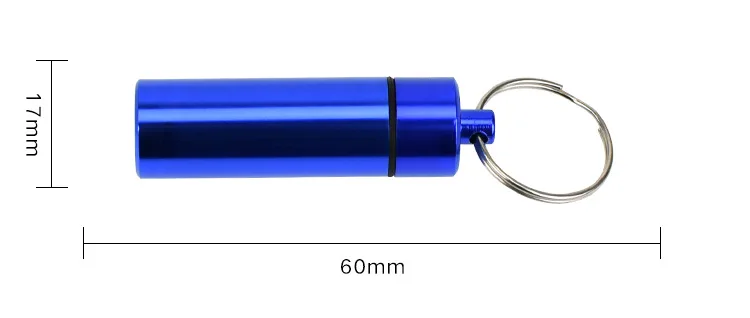Mini Pill Container Keychain Waterproof Aluminum Medicine Pill Box Case Metal Holder