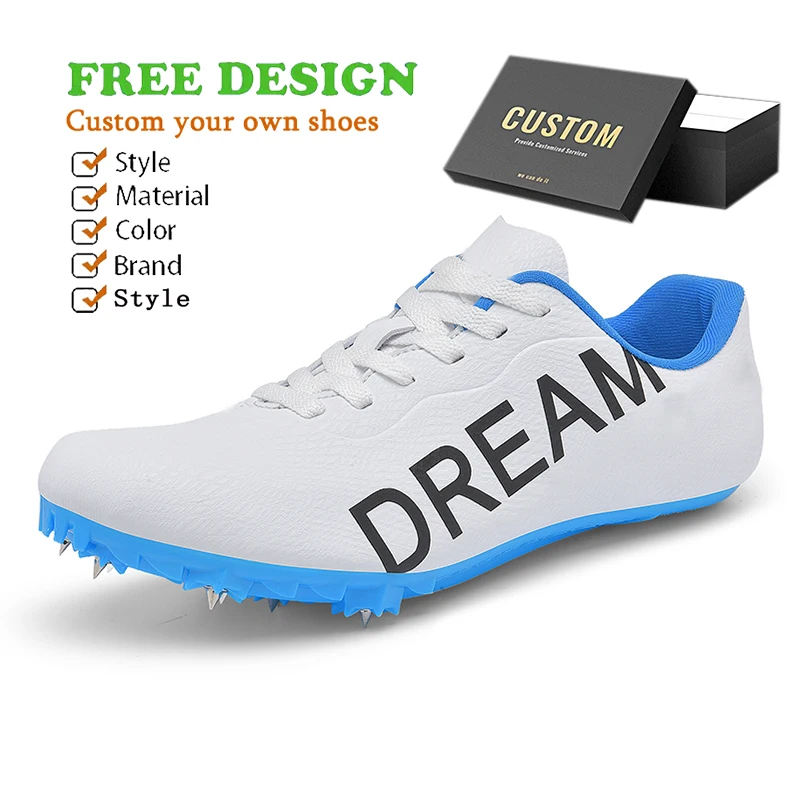 OEM Custom Logo Track Field Shoe Professional Running Spikes Shoes Steel Nail Sneakers for Women Men