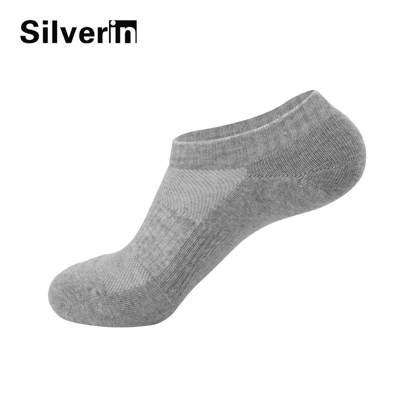 Terry pad silver anti-microbial anti-bacterial low cut sport cotton men ankle socks