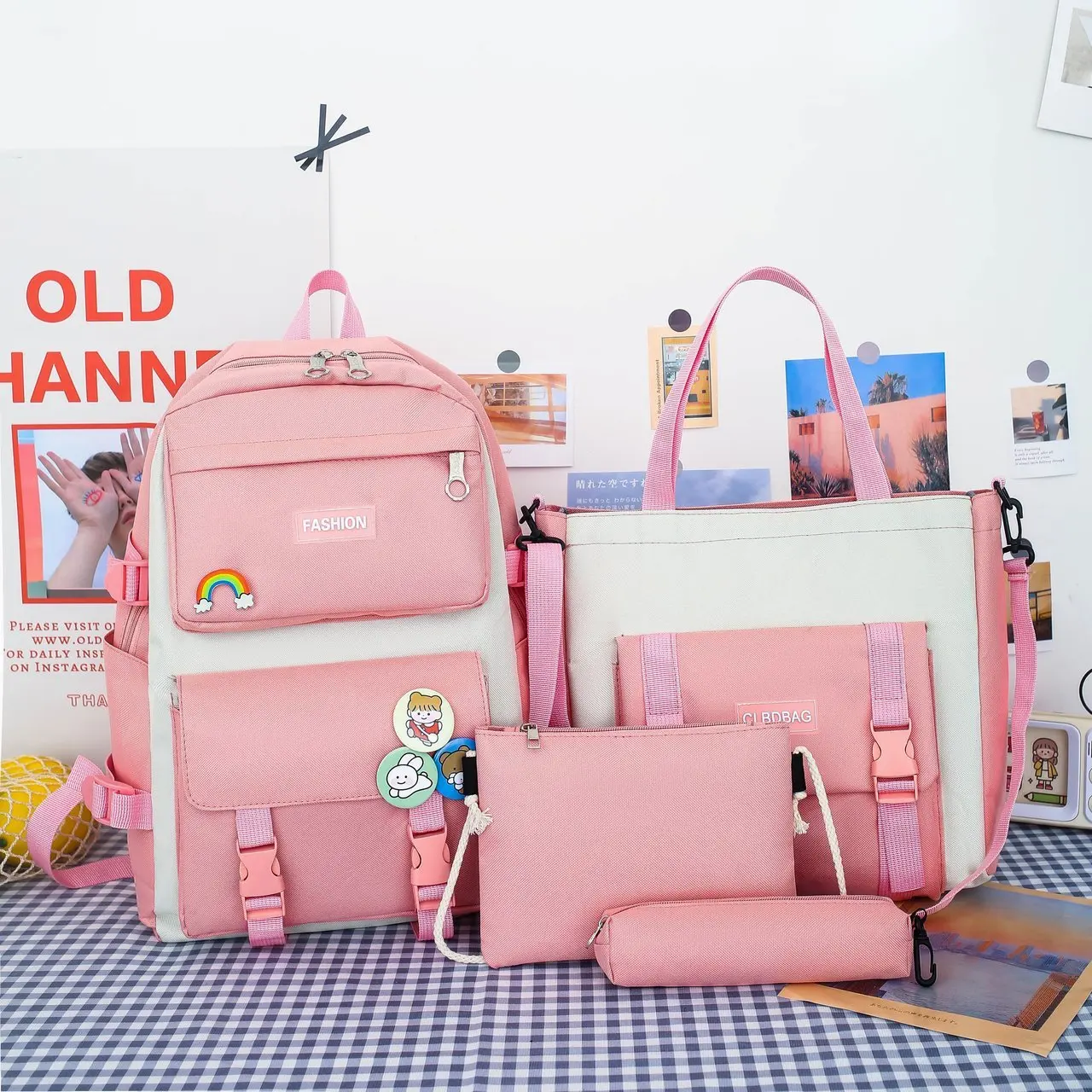 2024 Factory Wholesale School Backpack Set of 4 pcs High Middle Students School Bag sets Hot Selling Girls Large School Bag