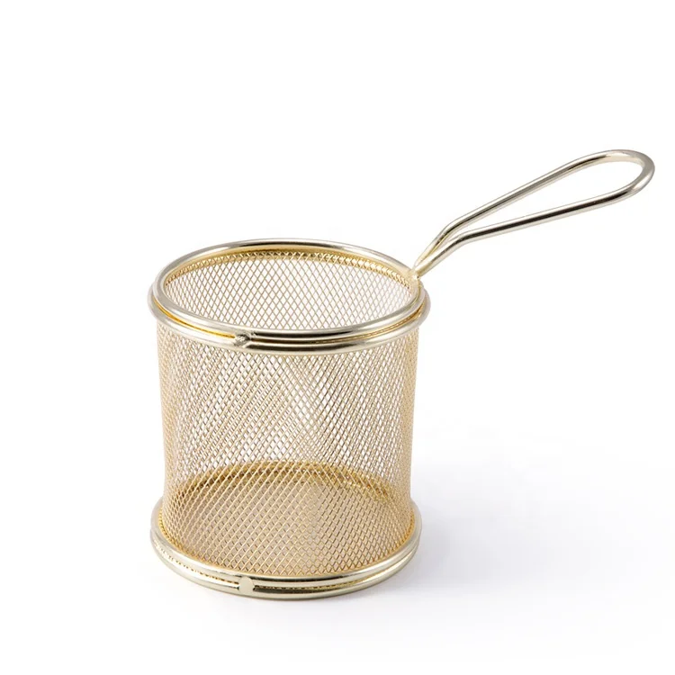 Kitchen Accessories Round Wire Mesh Deep Food Holder Stainless Steel Fryer Basket