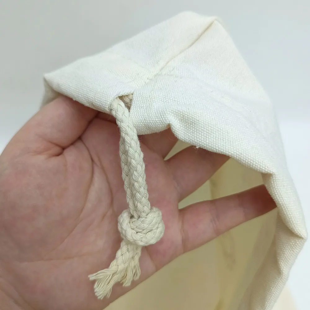 Custom Printed Logo Cotton Canvas with Drawstring Shopping Tote Pouch for Muslin Storage Handbags Clothes Books Shoes Dust Bags