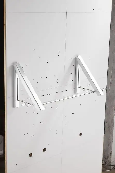 Foldable Home Storage & Organization  Wall Mount Clothing Rack With Shelves Hangers Clothes Racks Rails