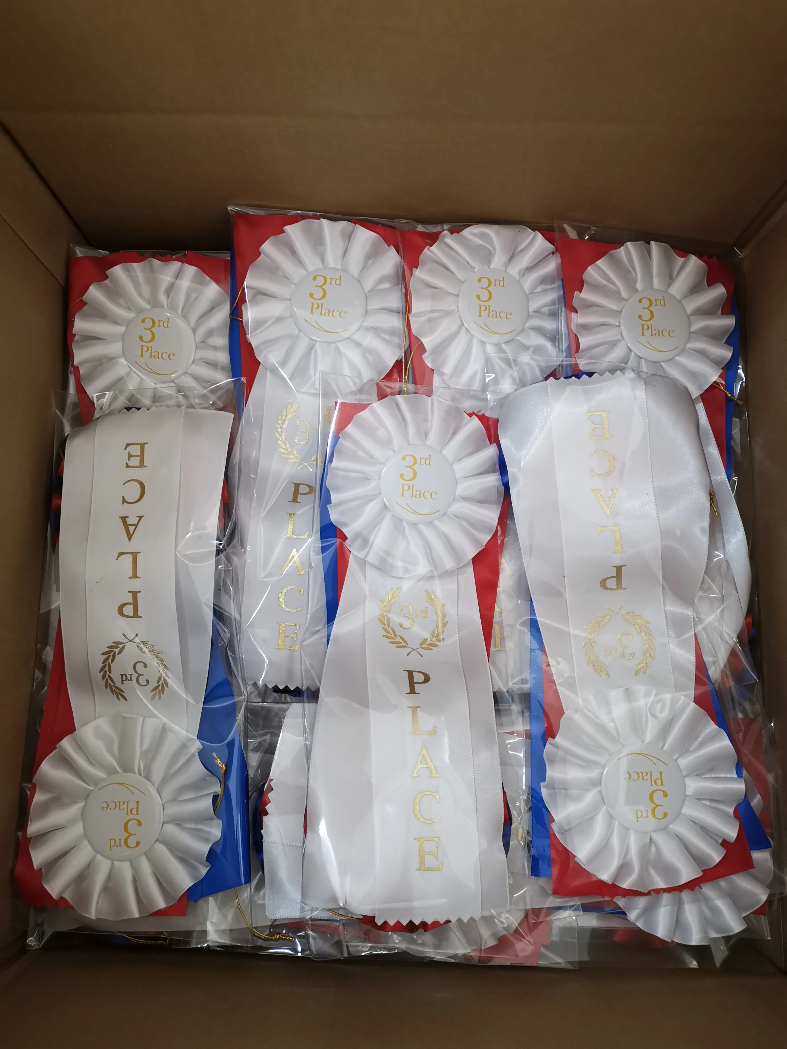 High quality make polyester mvp rosette award ribbon