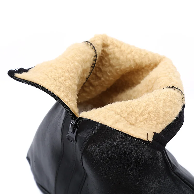 Custom cerw Thickened men leather socks black warm socks winter comfy wholesale unisex winter socks