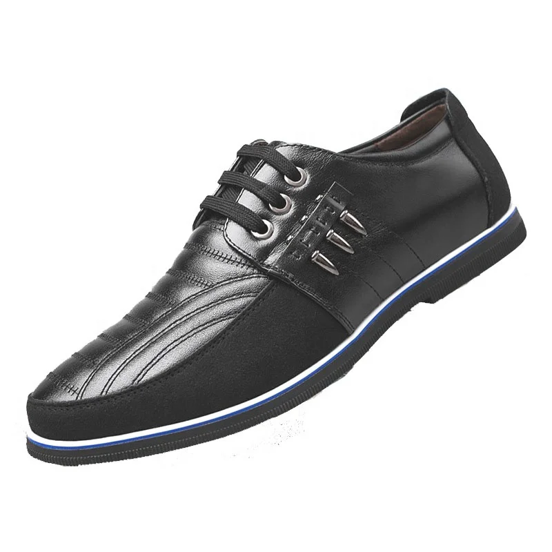 
dropshipping outdoor casual lace up business daily wear OEM leather loafer soft flexible casual driving flat big size men shoes 