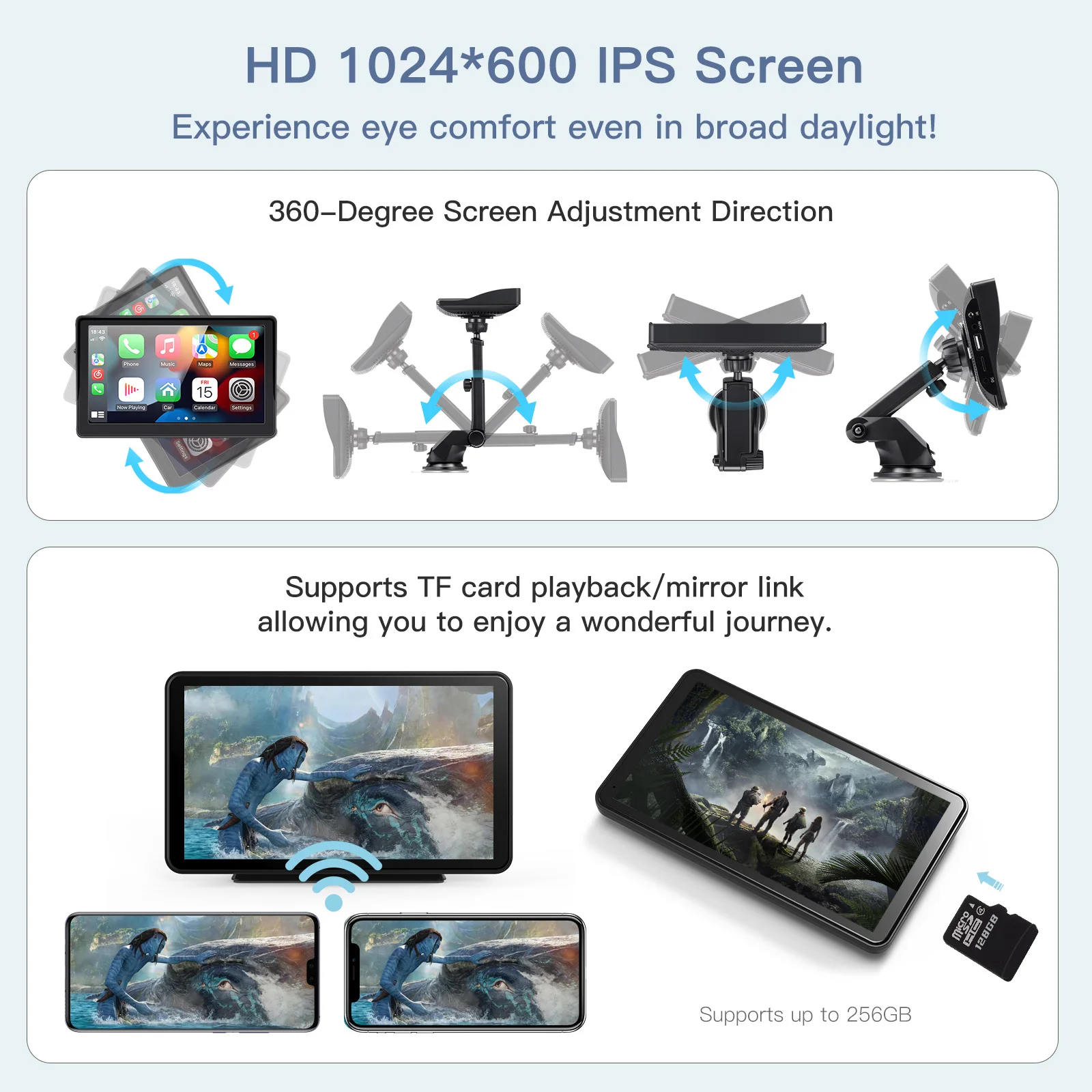 CARABC 7 Inch Car Radio Multimedia Player Audio Ble Music Stereo Monitor Gps Navigation Mirror Link android auto display