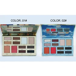 Neon Eyeshadow Pigments Custom Private Label Shimmer Matte Cheek Blush Powder Face Make Up Palette Cardboard