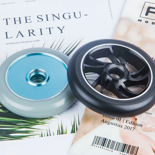 pro stunt scooter metal core wheel 100mm abec 9  bearing neo chrome wheel