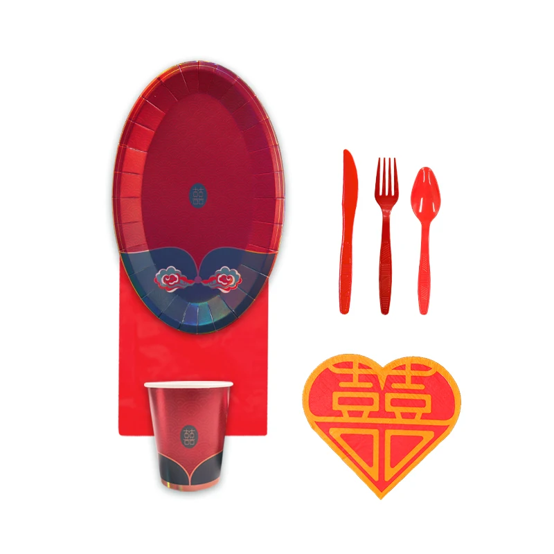 Selling Coffee With Logo Wholesale Wedding Party Plates Cups Napkins Tableware Set Paper Cup Disposable