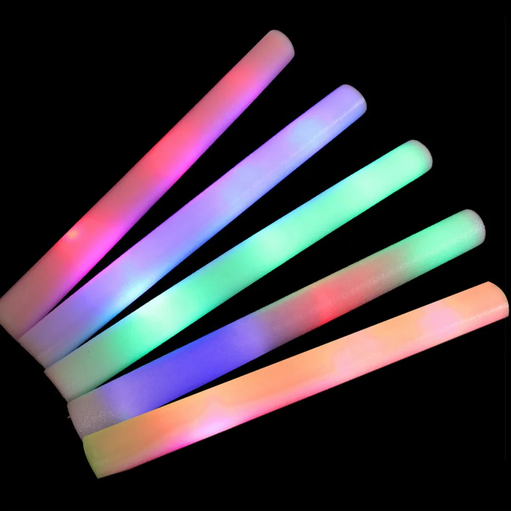 Cheap Custom Thick Rgb - Flash White Ed Promotional , Light Up Foam Bat Led Foam Stick Cheer Tube Glow Baton Foam Sticks