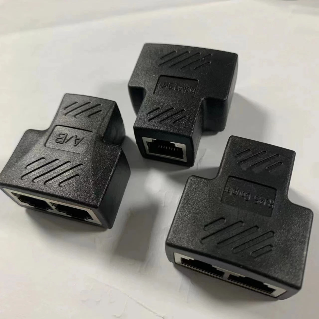 RJ45 network three-way head network cable connector butt joint network interface 1/2 conversion head PCB board welding