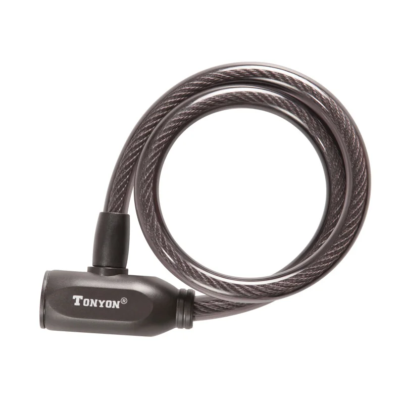 TONYON, черные легкие и прочные замки для велосипеда, велосипедный кабель, замок, комбинированный велосипедный замок с ключом