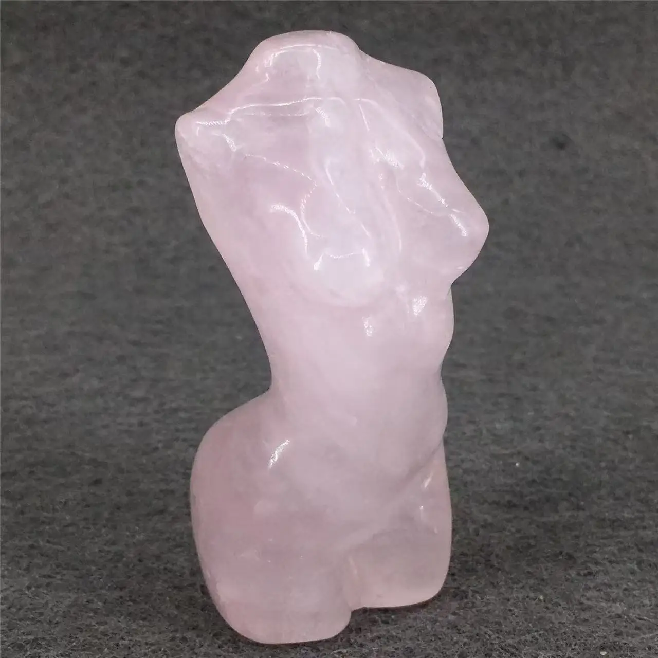 Natural crystal crafts female Mannequin torso hand carving amethyst rose quartz stone nude model women body