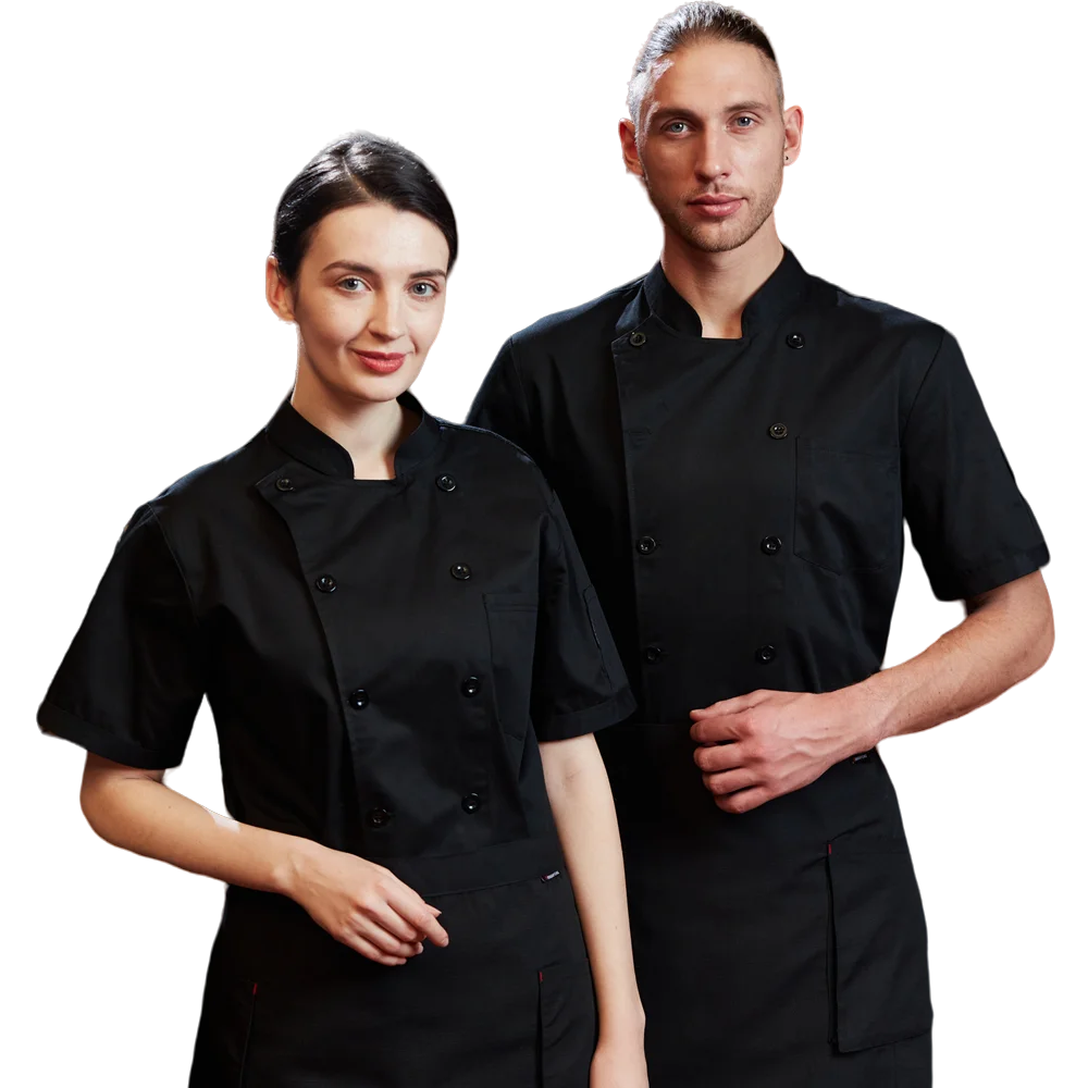 2025 Short Sleeve Chef Uniform Custom Chef Jackets Uniformes De Mucamas De Hotel Jiangsu Hotel Supplies