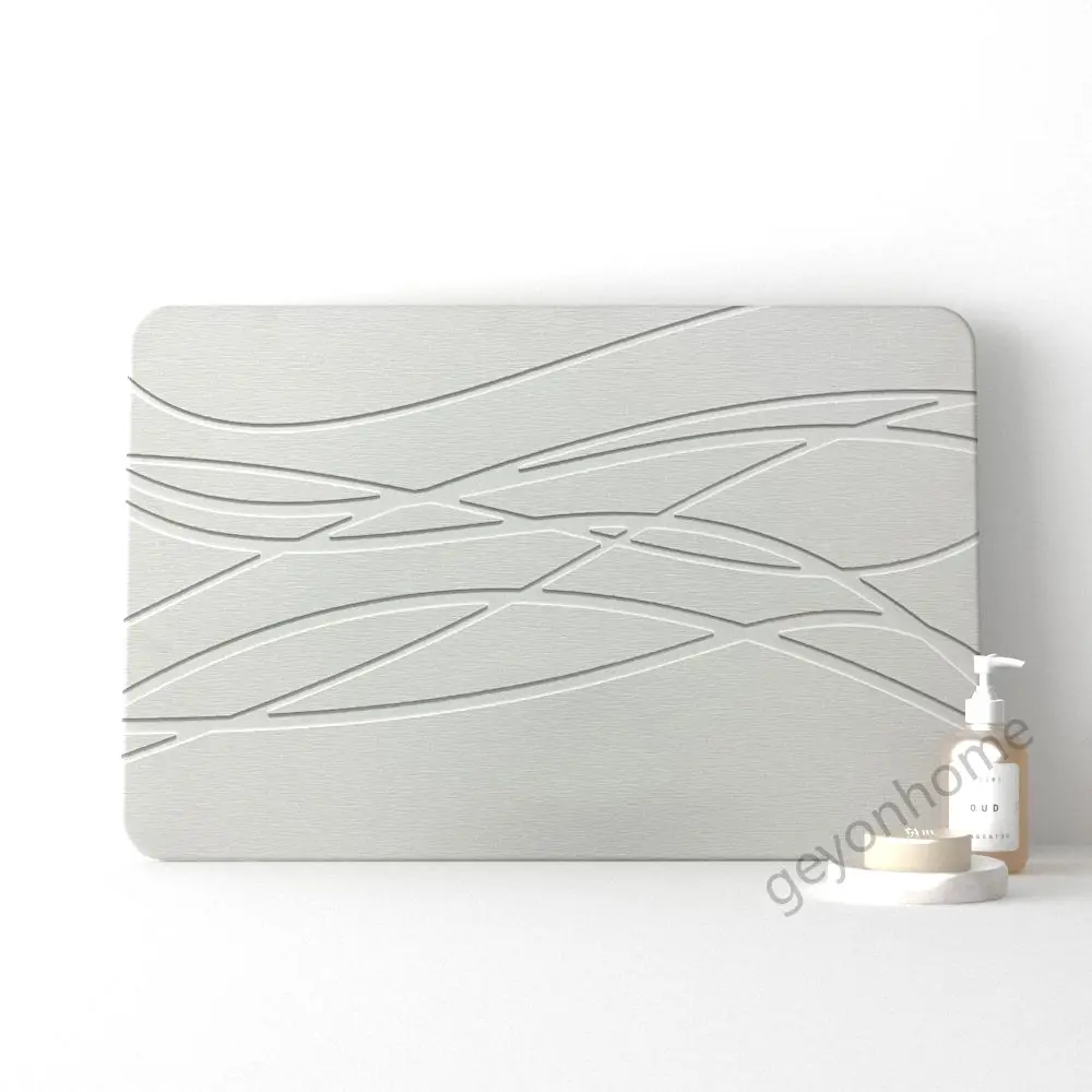 Ultra Fast Drying Engrave Stone bath Mat Home Decor Diatomate Stone Bathroom Mat