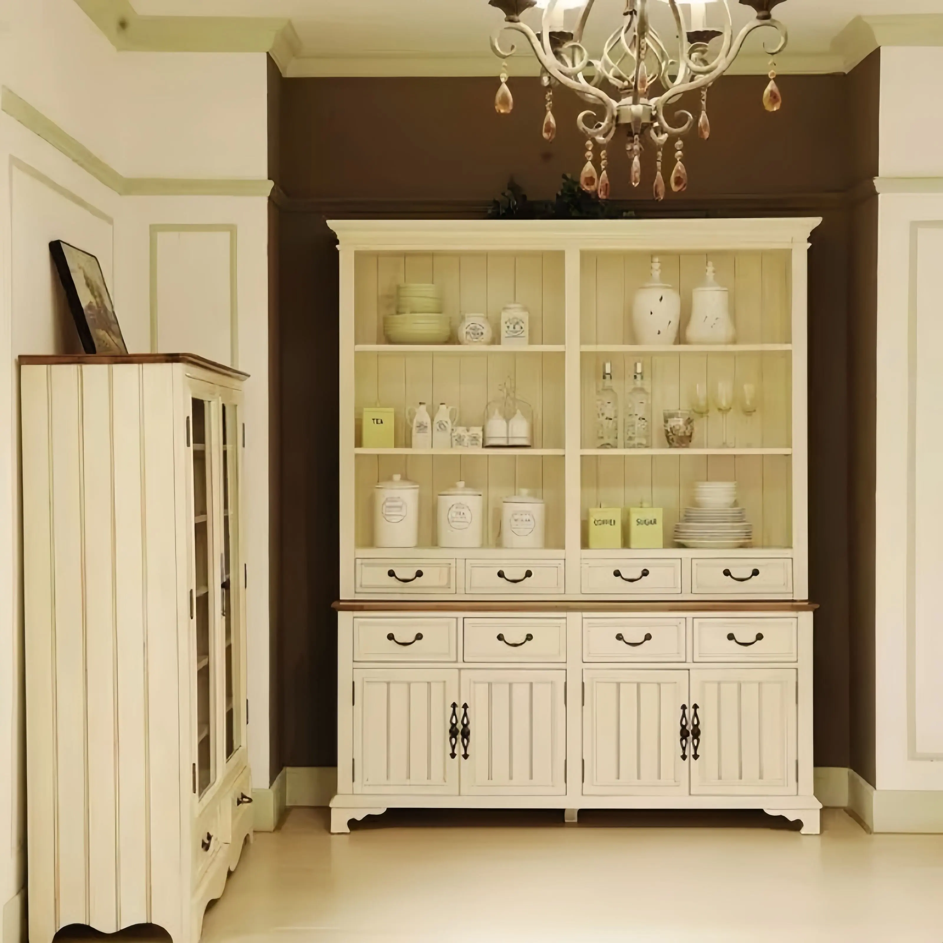 Retro minimalist Nightstand Furniture French Country Style OAK Wooden Cabinets for Home