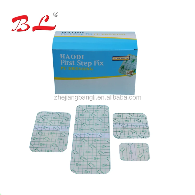 PU transparent film fixed wound dressing tape medicals for surgical using with CE ISO13485