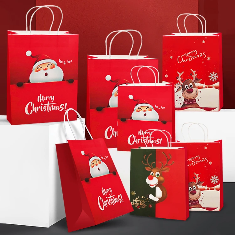 small kids christmas paper gift bags christmas gift small paper bag 2020