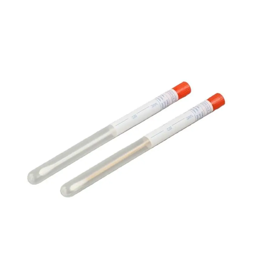 Disposable medical dry sterilized pp stick dacron dna test collection buccal swab with tubes
