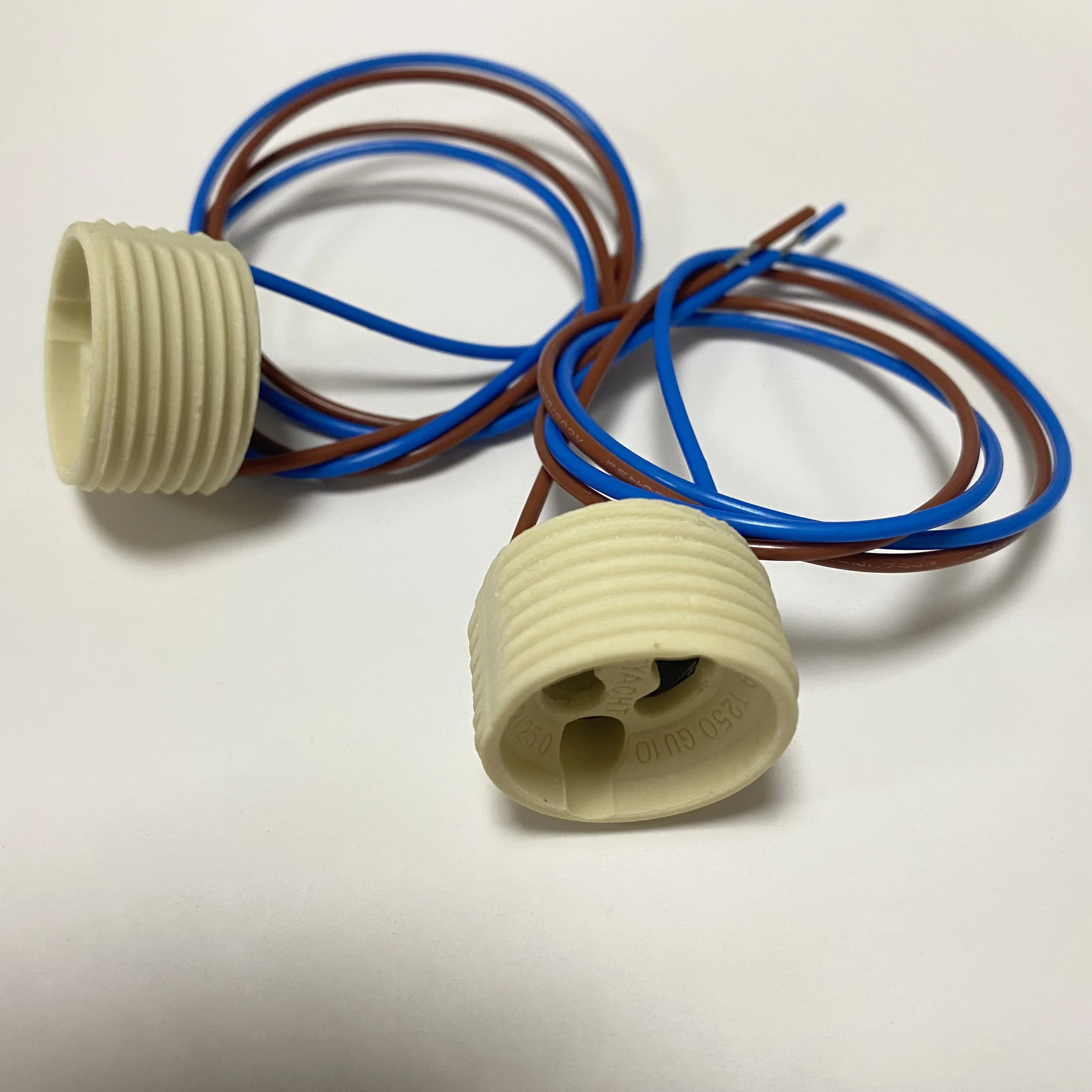 VDE Ceramic threaded GU10 porcelain Lamp Holder Light Socket with mica and silicone cable