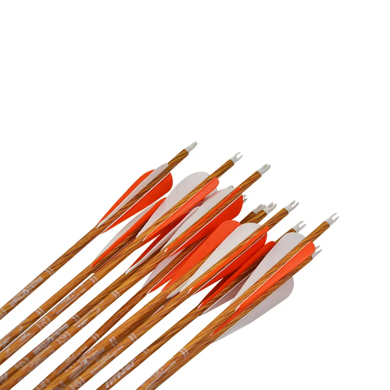 Archery ID.  6.2 mm Pure Carbon Arrow 33 Inch Spine 500 with Replaceable Arrowhead for Compound/Recurve Bow Outdoor Hunting