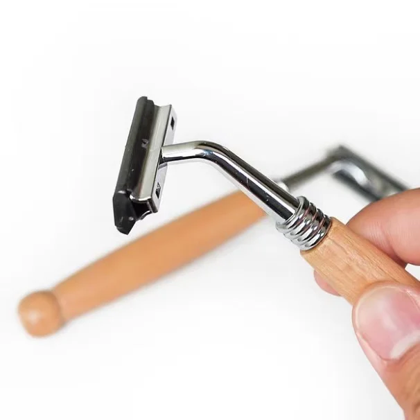 Best Custom Logo Long Natural Bamboo Handle Safety Razor Biodegradable for Home Hotel