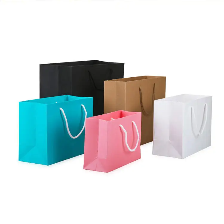 Custom Logo Muti-color Printed Recycled Packaging Shopping Handle Paper Corrugated Box With Rope