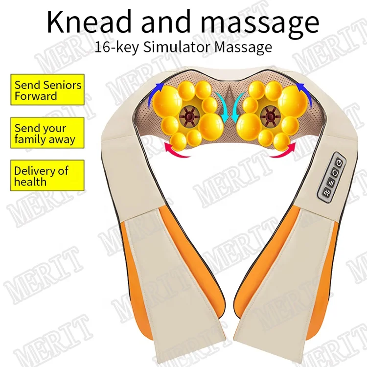 
3D Rechargeable Shiatsu Kneading Thermal Infrared Neck Massage Belt 