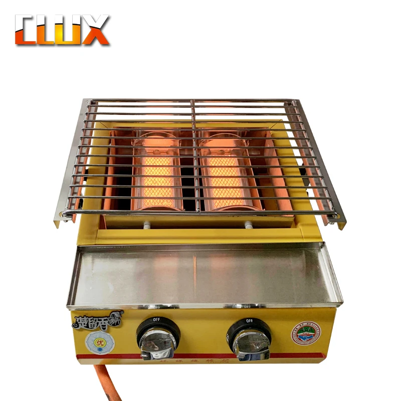 Экологичный газовый гриль для барбекю со стеклянной крышкой, газовый жаровня для барбекю с 4 горелками