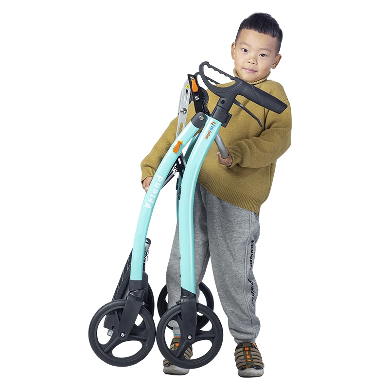 Medical Equipment Heavy Duty Rollator 4 Wheel Upright Walker for Elderly Walking