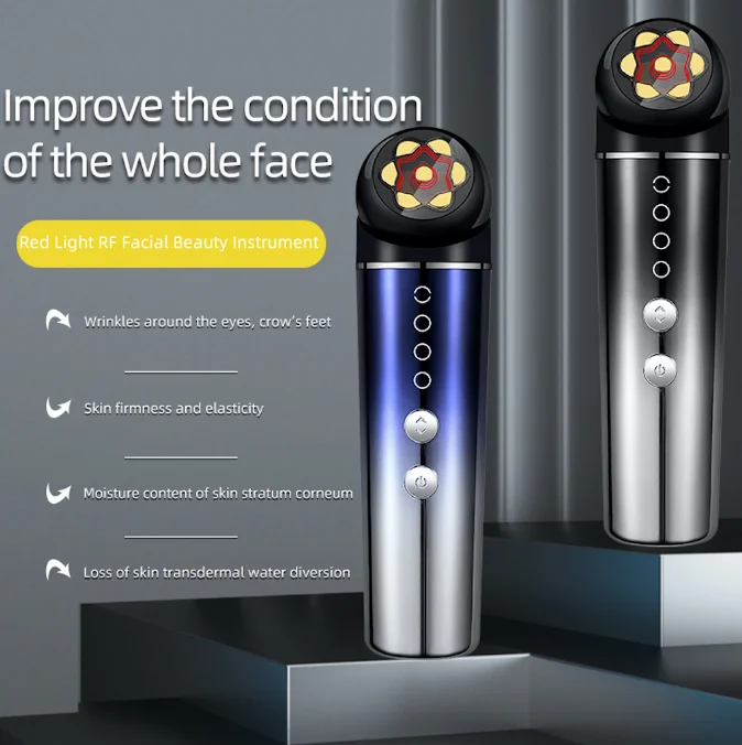 OEM Microcurrent Facial Massager Lifting Device Radio Frequency Skin Tightening Beauty Machine Home Use Light Therapy Red Light